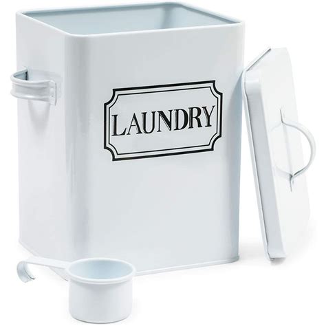 metal laundry box|laundry room detergent containers.